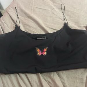 White fox boutique crop top